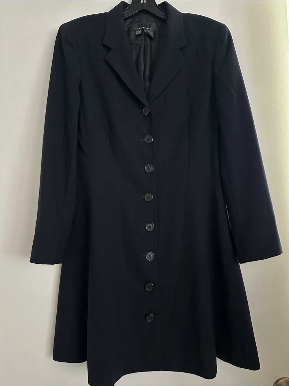 DKNY Black Long Sleeve Button-Front Blazer Dress